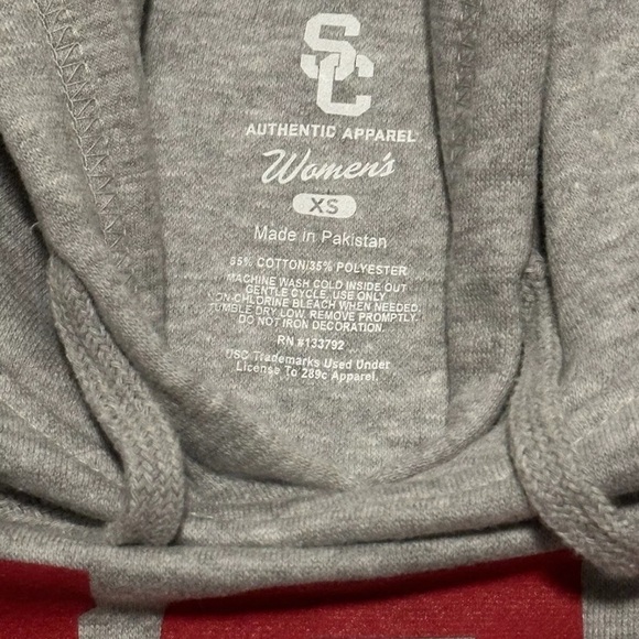 Authentic USC Trojans Women's Gray NWT Athletic Hooded College Hoodie Sweatshirt - Picture 2 of 4